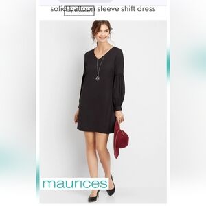 Maurices Elegant Black Long Sleeve Dress NWT Size Large